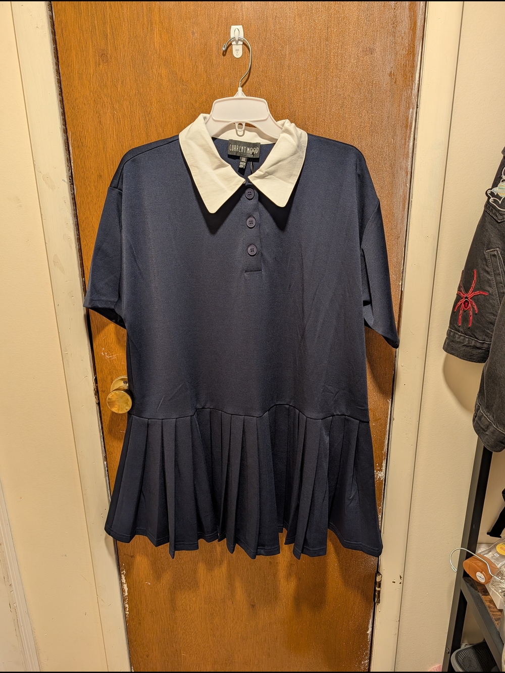 Current Mood Navy Polo Dress with White Contrast Collar
